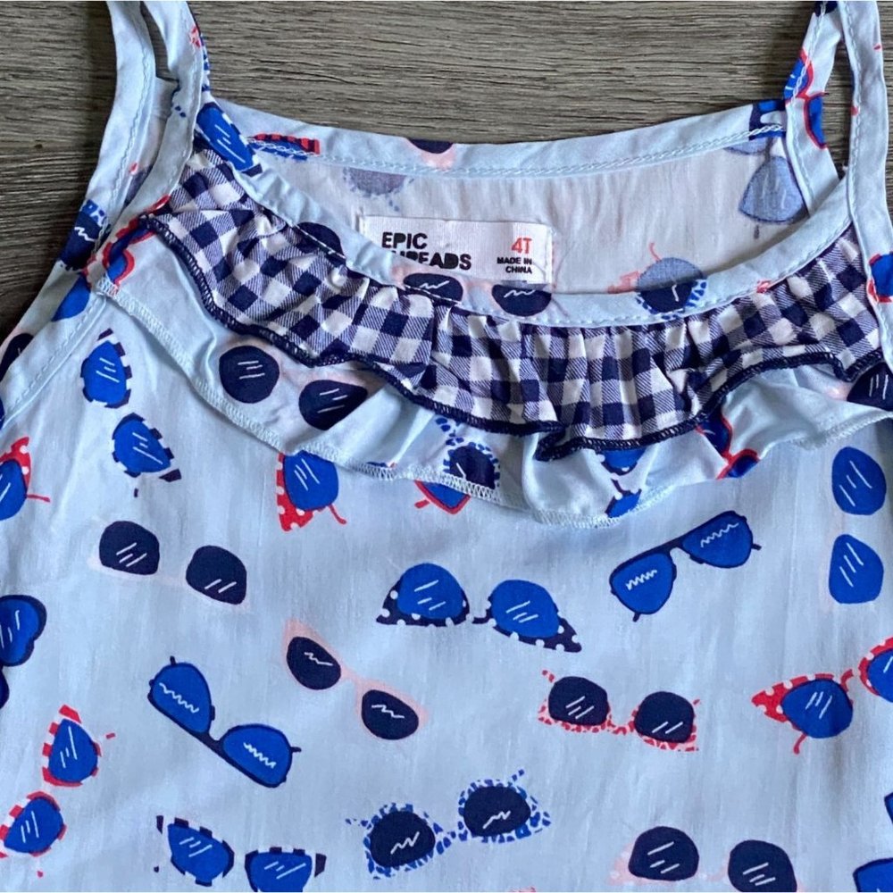 NWOT Epic Threads Girls Light Weight Flowy Tank Top-Blue-Size 4T - Picture 2 of 4